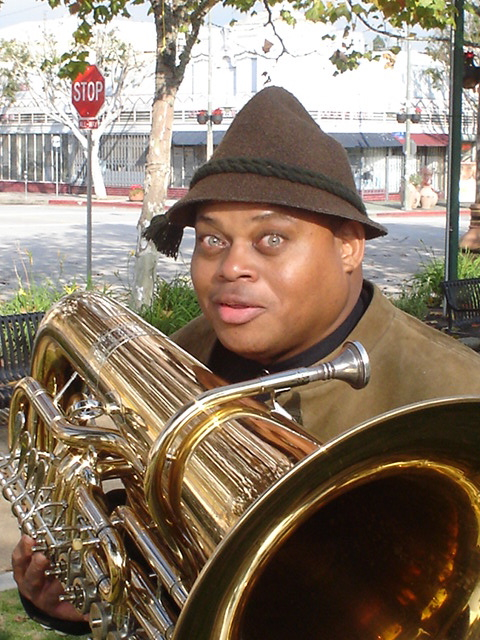 Tuba player William Roper